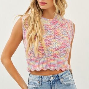 Multi colored sweater vest